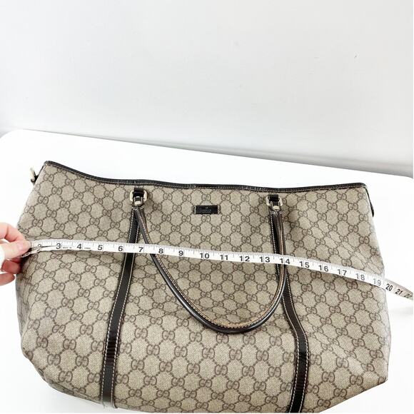 Gucci Joy GG Supreme Canvas Tote Bag Purse Tan Beige Brown - Picture 14 of 15